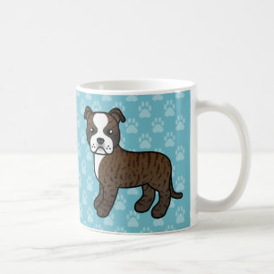 Mug Staffordshire Bull Terrier bringlé et blanc