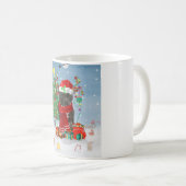 Mug Staffordshire Bull Terrier Dog dans la neige Noël (Devant droit)
