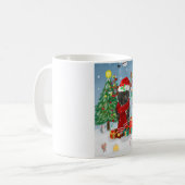 Mug Staffordshire Bull Terrier Dog dans la neige Noël (Devant gauche)
