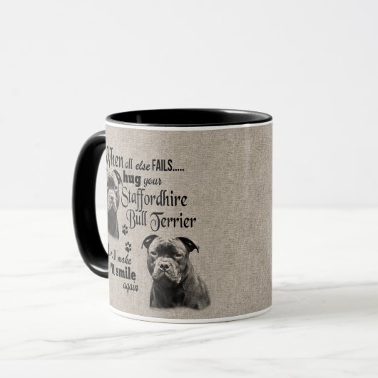 Mug Staffordshire Bull Terrier en cas d'échec (Devant gauche)