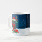 Mug Staffordshire Bull Terrier en neige avec Noël (Devant gauche)