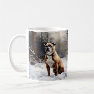 Mug Staffordshire Bull Terrier Qu'il neige Noël