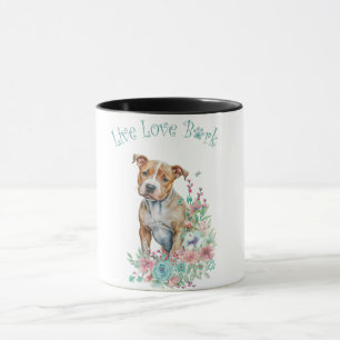 Mug Staffordshire Terrier Chien Maman Florale