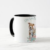 Mug Staffordshire Terrier Chien Maman Florale (Devant gauche)