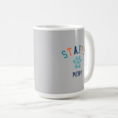 Mug Staffy Mom Pawprint Heart Custom Text Retro (Devant droit)
