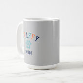Mug Staffy Mom Pawprint Heart Custom Text Retro (Devant gauche)