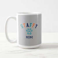Staffy Mom Pawprint Heart Custom Text Retro