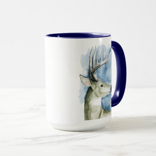 Mug Stag errant - Aquarelle (Devant droit)