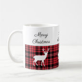Mug Stag rouge classique Joyeux Noël (Gauche)