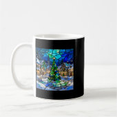 Mug Stained Gl Christmas Tree Winter Village Holiday A (Gauche)