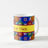 Mug Stained Glass Abstract Red Green Blue Orange (Devant droit)