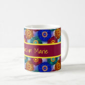 Mug Stained Glass Abstract Red Green Blue Orange (Devant droit)