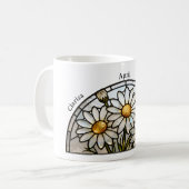 Mug Stained Glass Birth Flower April Daisy Name (Devant gauche)