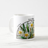 Mug Stained Glass Birth Flower December Narcissus (Devant gauche)