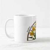 Mug Stained Glass Birth Flower March Daffodil Name (Gauche)