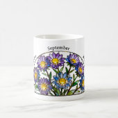 Mug Stained Glass Birth Flower September Aster Name (Centre)