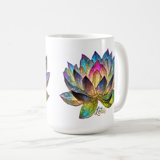 Mug Stained Glass Colorful Lotus Flower (Devant droit)