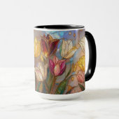 Mug Stained Glass Tulip Mug: Floral Art (Devant droit)