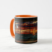 Mug Stainglass sunset with Pelican and Sailboat (Devant gauche)