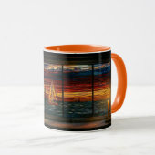 Mug Stainglass sunset with Pelican and Sailboat (Devant droit)