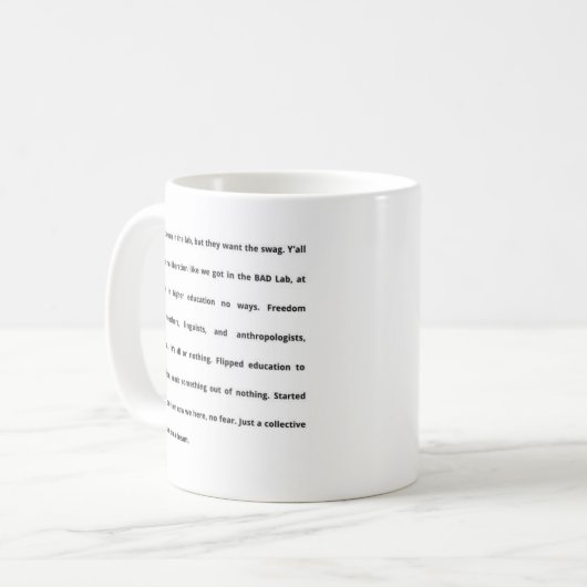 Mug Stanford BAD Lab - Poème de groupe (Devant gauche)