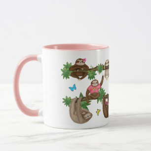 Mug Stanley Sloth rose "dégustant un canapé paresseux"