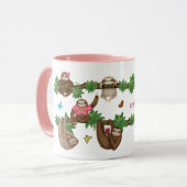 Mug Stanley Sloth rose "dégustant un canapé paresseux" (Devant gauche)