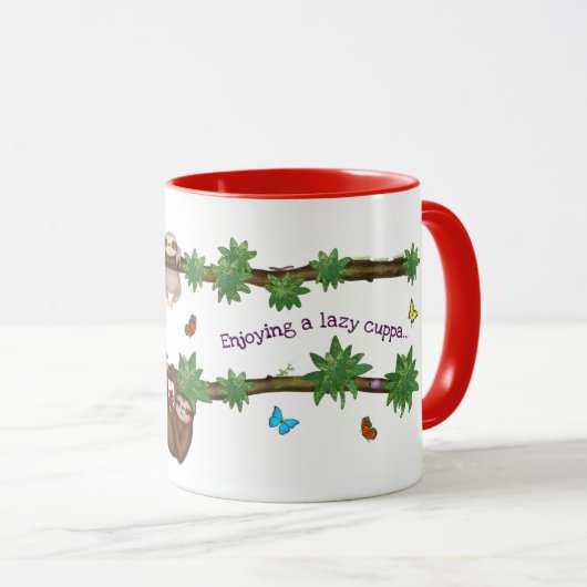 Mug Stanley Sloth violet "dégustez un canapé paresseux (Devant droit)