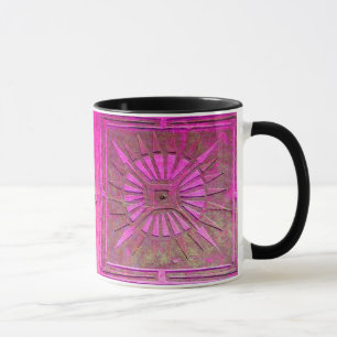 Mug STAR DU MATIN Rose, Fuchsia Black, Monogramme