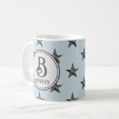 Mug Star Monogramme Famille Nom initial Nautique (Devant gauche)