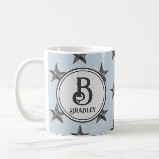 Mug Star Monogramme Famille Nom initial Nautique (Gauche)