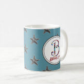 Mug Star Monogramme Famille Nom initial Nautique (Devant droit)