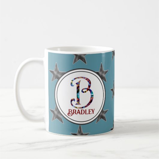Mug Star Monogramme Famille Nom initial Nautique (Gauche)
