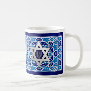 Mug Star of David et Menorah Hanoukka Don