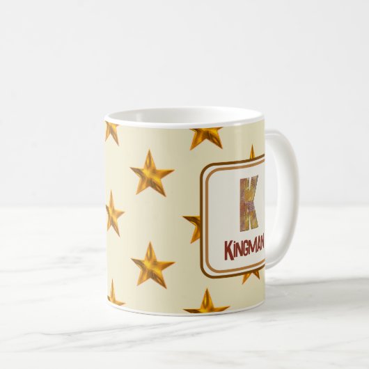 Mug Star Patchwork Nom K Monogramme initial (Devant droit)