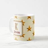 Mug Star Patchwork Nom K Monogramme initial (Devant gauche)