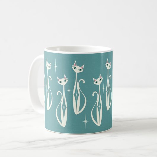 Mug Starburgh Diamond Cats on Blue (Devant gauche)