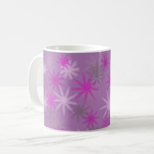 Mug starburst en rose whimsical design amusant (Devant gauche)