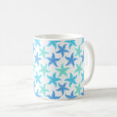 Mug Starfish bleu et turquoise (Devant droit)