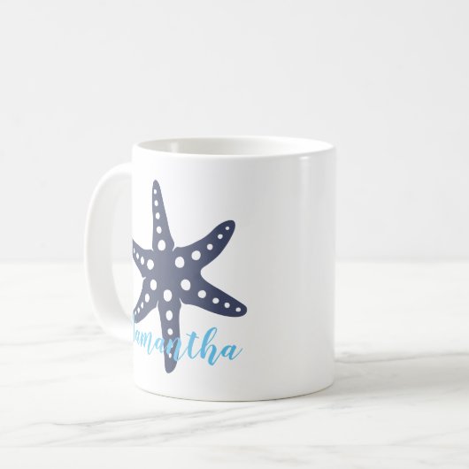 Mug Starfish Midnight Nom bleu (Devant gauche)