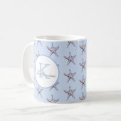 Mug Starfish Motif Beach Marine Nom personnalisé (Devant gauche)