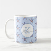 Mug Starfish Motif Beach Marine Nom personnalisé (Gauche)