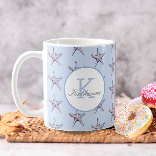 Mug Starfish Motif Beach Marine Nom personnalisé