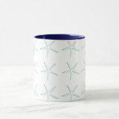 Mug Starfish Motifs Turquoise Bleu Blanc Nautique Cute (Centre)