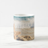 Mug Starfish sur une plage de sable Photo (Centre)