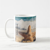 Mug Starfish sur une plage de sable Photo (Gauche)