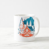 Mug Starlit Camping Tent Campfire And Pine Trees Adven (Devant droit)