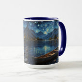 Mug "Starlit Drift : Pêcher sous le Cosmos (Devant droit)