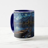 Mug "Starlit Drift : Pêcher sous le Cosmos (Devant gauche)