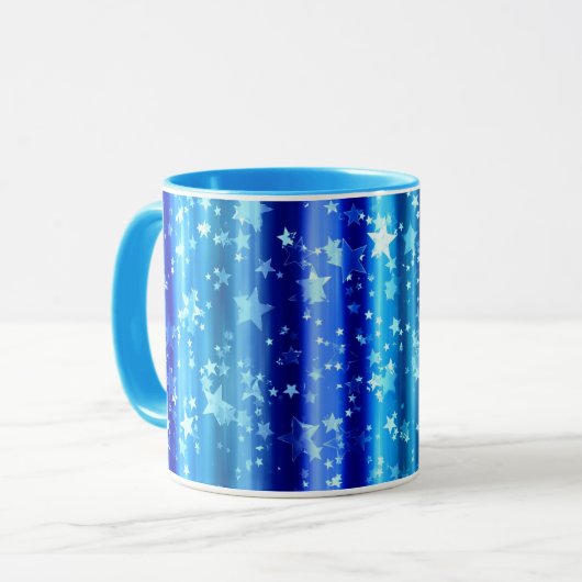 Mug Starry Blue Decorative Design (Devant gauche)